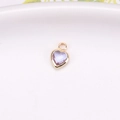 Classic light lavender crystal heart pendant with gold-plated copper bezel for jewelry making - Crystal Purple