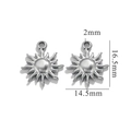 Silberner Sonnenanhänger aus Edelstahl mit 16,5 mm Höhe und 14,5 mm Breite für Schmuck - Kleine Sonne-Silber