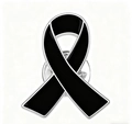 Épinglette ruban noir en alliage nickelé pour les événements de deuil et de commémoration - 06 Émail Noir