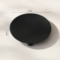 Minimalist black metal candle holder tray with spherical feet in 12cm matte finish - Round Plate Candlestick Large - Black