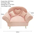 Pink heart-shaped velvet mini sofa jewelry box with dimensions 20x9x15cm and metal legs - Sakura Pink Single Sofa