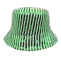 Detailansicht grüner und weißer Paillettenstreifen auf dem festlichen Anglerhut für Partys - Grün / M (56-58cm)