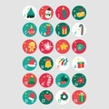 Christmas Advent calendar stickers with 1 to 24 numbers and festive holiday designs - 16 Starry Christmas
