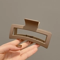 Matte mocha 13cm oversized rectangular hair claw clip for thick hair styling - 12.5CM Square / Matte Dark Coffee
