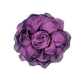 Elegante lila Satin-Stoffrose für Haarschmuck oder Broschen-Handwerk Zubehör - Dual Use (Brosche/Haarspange) / Lila Aubergine