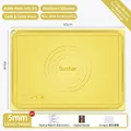 Extra thick 65x45cm lemon yellow platinum silicone baking mat with precise scale marks - 5mm / 65x45cm / Yellow