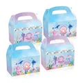 Set of 12 mermaid shell theme party gift boxes with blue purple ocean gradient design - DD076 (Mermaid Shell Style)