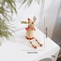 Wooden Christmas reindeer figurine with red scarf and gold antlers, height 18cm - Large / Reindeer Large