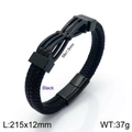 Bracciale da uomo in pelle nera intrecciata con simbolo infinito e chiusura magnetica - Stile C Infinito Nero (KB137377)