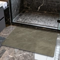 Gray marble pattern rectangular quick-dry absorbent bathroom floor mat for home shower - Tuff Texture / 40*60cm