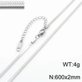 Silver stainless steel snake chain necklace with lobster clasp and adjustable length - 2mm x 60cm / Silver