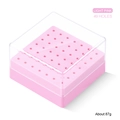 Light pink 49-hole nail drill bit storage box with transparent dustproof cover - 49 Holes / Light Pink