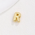Makro-Detail von 18K Gold Bubble-Buchstabe R Anhänger mit Hochglanz-Oberfläche - R-Stil (5772646001932) / Nur Anhänger / Gold