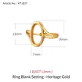 925 sterling silver oval ring setting in antique gold finish for 7x13mm stones - 7x13mm / Antique Gold