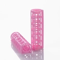 Set van twee roze nylon krulspelden met grip en professioneel mesh-ontwerp - 14 stuks/verpakking / Getand Type / 1.5cm