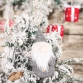 Gray Christmas gnome plush ornament with long beard on snowy tree branch decoration - Style D Grey Gnome / Gray