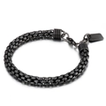 Pulsera para hombre estilo punk en color negro plomo con cadena trenzada y cierre langosta - Estilo A / Color gunmetal