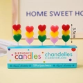 Pack of five colorful heart-shaped birthday candles with creative 3D stacked design - Korean Style String Hearts / 5 Pcs Set / Colorful
