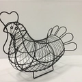 Cesto porta uova in filo metallico nero a forma di gallo con design rustico intrecciato - 30*16.5*26cm / Nero coda di fenice