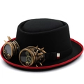 Cilindro Steampunk con occhiali a ingranaggi in bronzo per costumi cosplay di ballo - M(56-58cm) / Stile Occhiali Con Ingranaggi