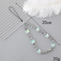 Colgante para móvil Y2K con cuentas de cristal y mariposa, cierre plateado, 20 cm - Cadena de Teléfono 6 Pequeñas Mariposas (K3272)
