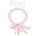 Anello di perline rosa con delicato fiocco e dettagli placcati in oro 18 carati - Anello / Anello con Fiocco in Grani Rosa