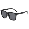 Classic square frame sunglasses in black finish with dark grey lenses for men and women - Matte Black Frame Grey Lens