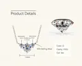 Collana con tre pietre di moissanite in argento 925 con colore D e purezza VVS1 - Oro - Cuore Tre Diamanti (1.2ct)