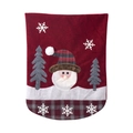 Funda de silla navideña con diseño de Papá Noel y borde de cuadros grises - Santa Claus / Rojo