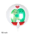 18-inch round foil balloon featuring cute hugging cactus design for birthday decoration - 18 Inch Spanish Hugging Cactus - White