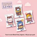 Cartoon snack bags set for nougat and cookies with bear and girl designs 100pcs 5.5x8.5cm - Space Rabbit (4-in-1) / 5.5*8.5cm (100 Pieces/Pack)