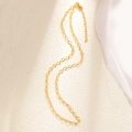 Detail of gold-plated chain link necklace with textured engraving and lobster clasp - A0159 Twisted Plate Chain