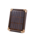 Luxury walnut wood ring display tray with 24 deep purple velvet slots and gold corners - Walnut Large Tray Grey Interior