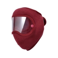 Burgundy winter fleece thermal mask with integrated anti-fog goggles for cycling - Plain Style / Burgundy