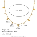 18K gold plated stainless steel necklace with teardrop and crystal charms - Water Drop Round Zircon Pendant (Gold-3)