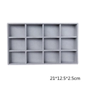 Vassoio per gioielli a 12 griglie in velluto grigio per anelli 21x12,5x2,5cm - 12 Griglie / Grigio