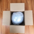 Pink glass mirror disco ball safely packed in bubble wrap within a cardboard shipping box - 20cm Silver Reinforced Packaging