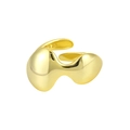 Minimalistischer unregelmäßiger Ring aus S925 Sterlingsilber mit goldener Politur - Einstellbar Offen / 18K Gold