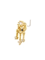 L-shaped gold nose stud with moon star charms and sparkling blue zircon inlay - Dark Blue Gem Star Moon Tassel (HL-5)