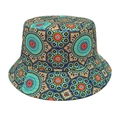 Bob réversible avec motifs géométriques vintage de kaléidoscope colorés pour femmes - M (56-58cm) / Vert