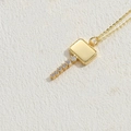 Elegant gold-plated hammer-shaped pendant necklace with sparkling cubic zirconia inlay - Large Key / Gold With White Zircon