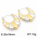Pendientes de aro en forma de U de acero inoxidable bicolor oro y plata, 20x19mm - Oro y Plata