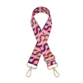Adjustable rainbow swirl pattern replacement bag strap with golden metal lobster clasps - No.16 Pink Purple Swirl Gold Buckle