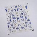 Stickers nail art papillons bleu gelée avec étoiles dorées et numéro M-665 - Papillon Or Chaud Bleu Foncé (M-665)