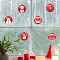 Pegatinas navideñas de muñeco de nieve y copos en ventana con decoración festiva - Juego de Patrones de Navidad PH-QT1271