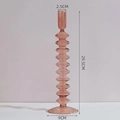 Portacandele in vetro rosa minimalista design bambù con dimensione altezza di 29,5 cm - Anelli multipli / Rosa