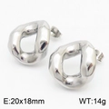 Pendientes de aro geométricos irregulares en plata pulida con baño de 18K - Color Acero (KE110904-KJX)