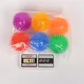 Set of 6 colorful spiky TPR pet balls weighing 413g in transparent packaging - Mini 5.5cm / 6-Pack (Mixed Colors)