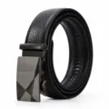 Cinturon de cuero genuino para hombre con hebilla automatica metalica, estilo casual de negocios. - Estilo 11