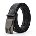 Cintura in vera pelle da uomo con fibbia automatica in metallo, stile casual da lavoro elegante. - Stile 11